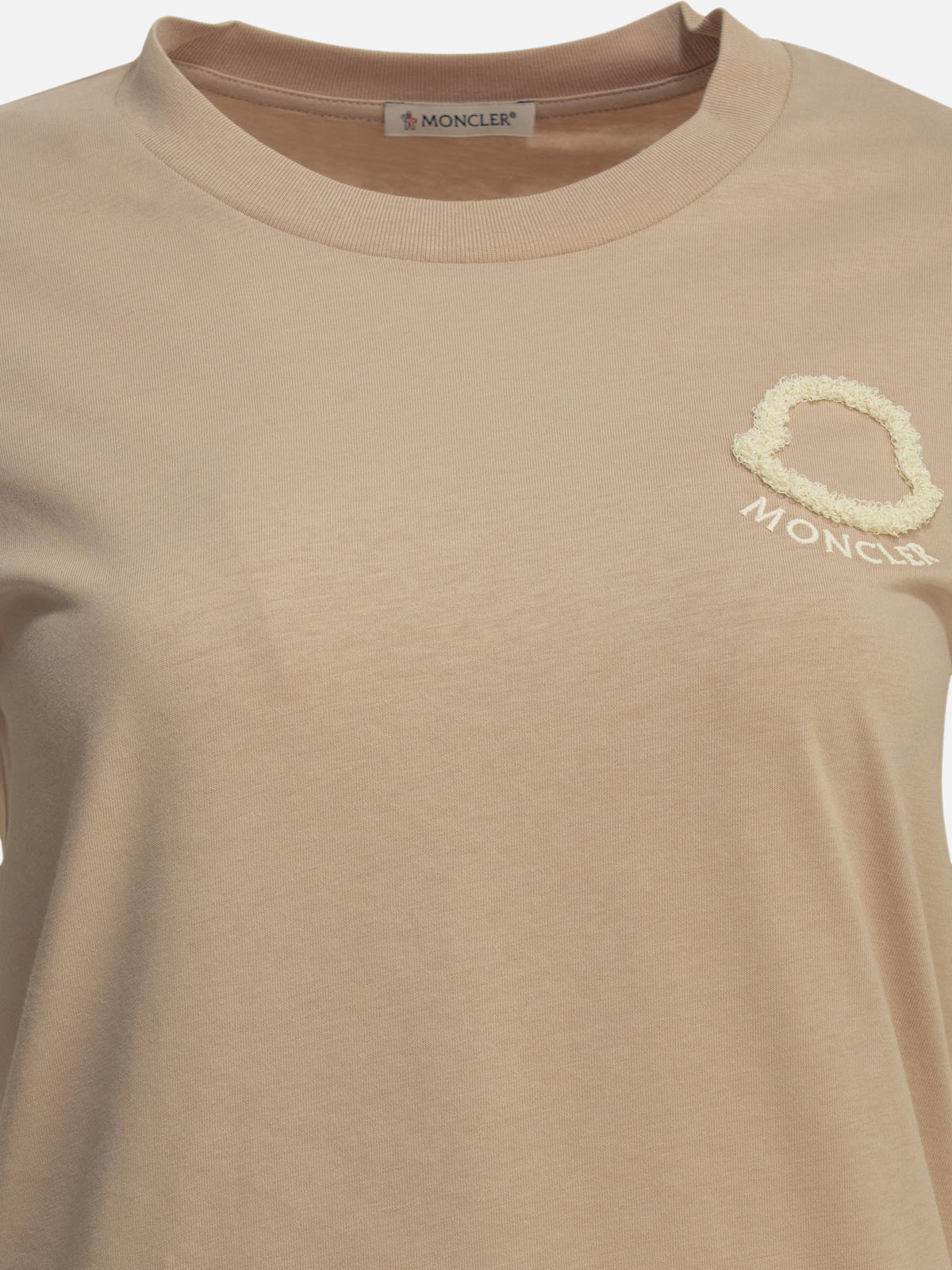 Moncler Crew-neck T-shirt with logo Pink