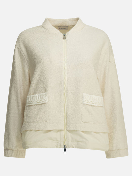 Moncler Cotton bouclé bomber jacket White

