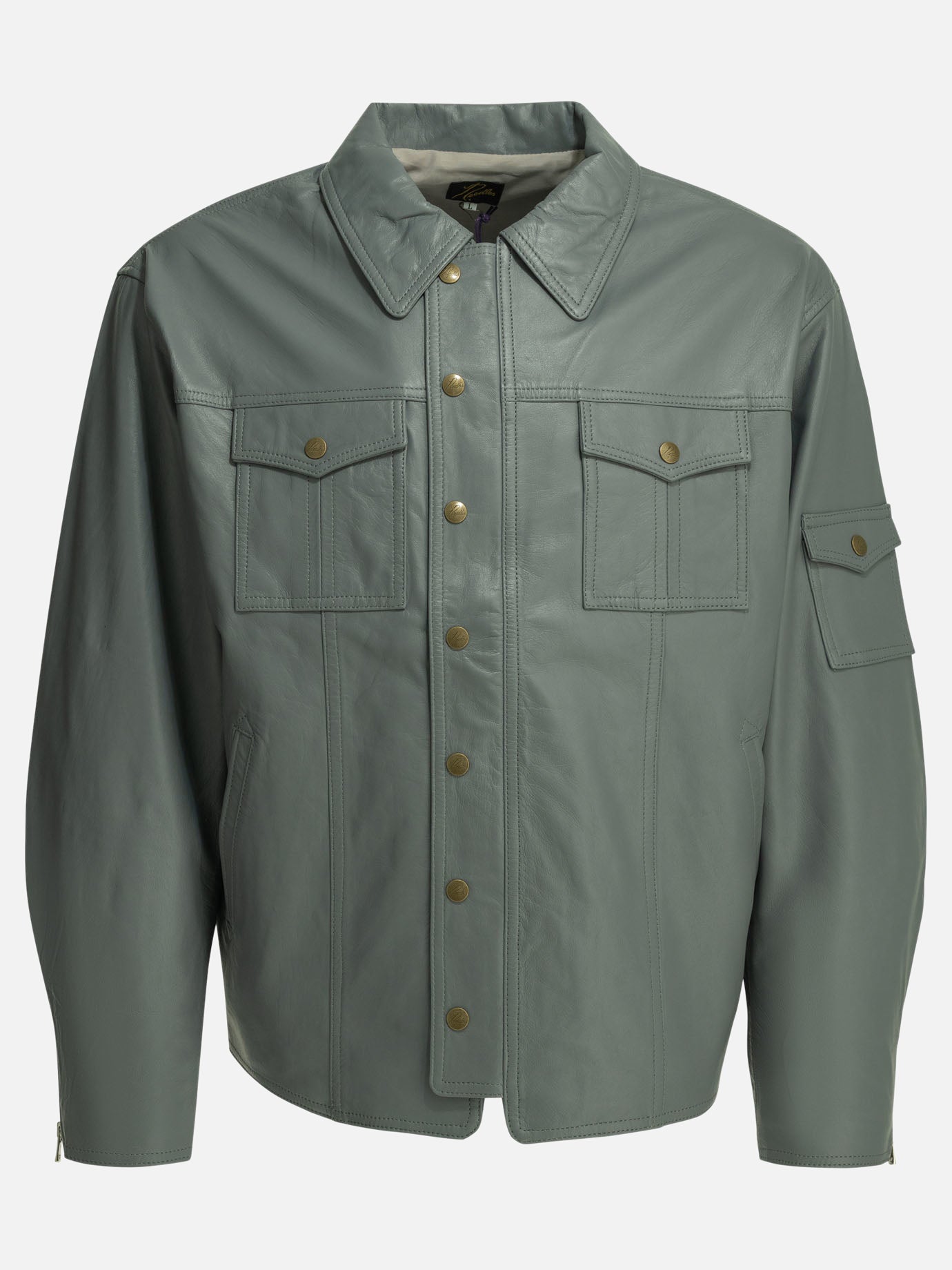 Leather jackets Solid colour  Green - Needles Men | PDP | VIETTI Online Store | thumbnail