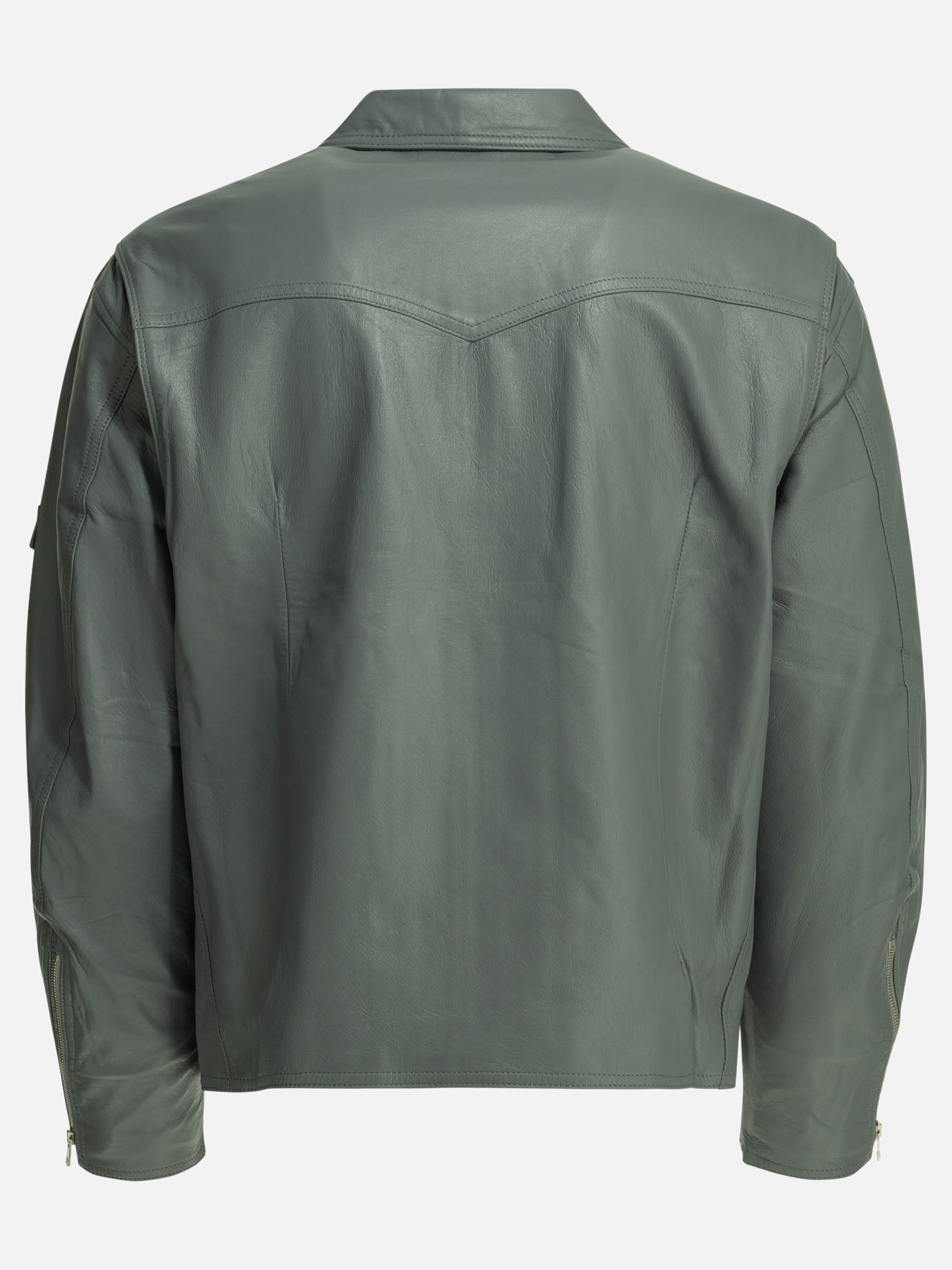 Leather jackets Solid colour  Green - Needles Men | PDP | VIETTI Online Store | thumbnail_2