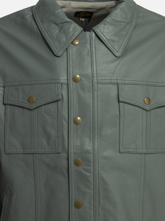 Needles "Southern" leather jacket Green

