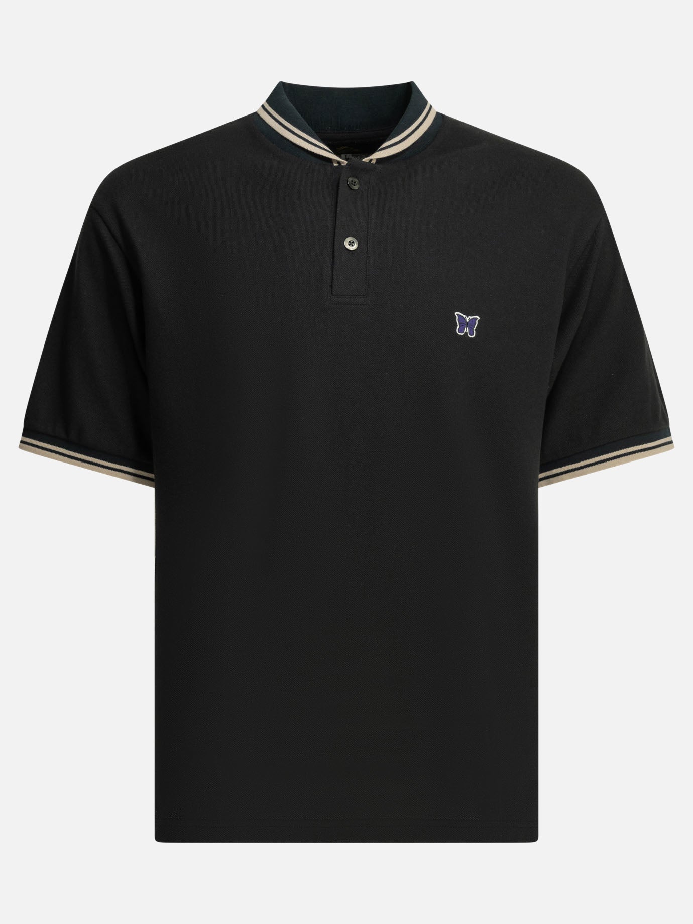 Polo shirts with buttons Logo  Black - Needles Men | PDP | VIETTI Online Store | thumbnail