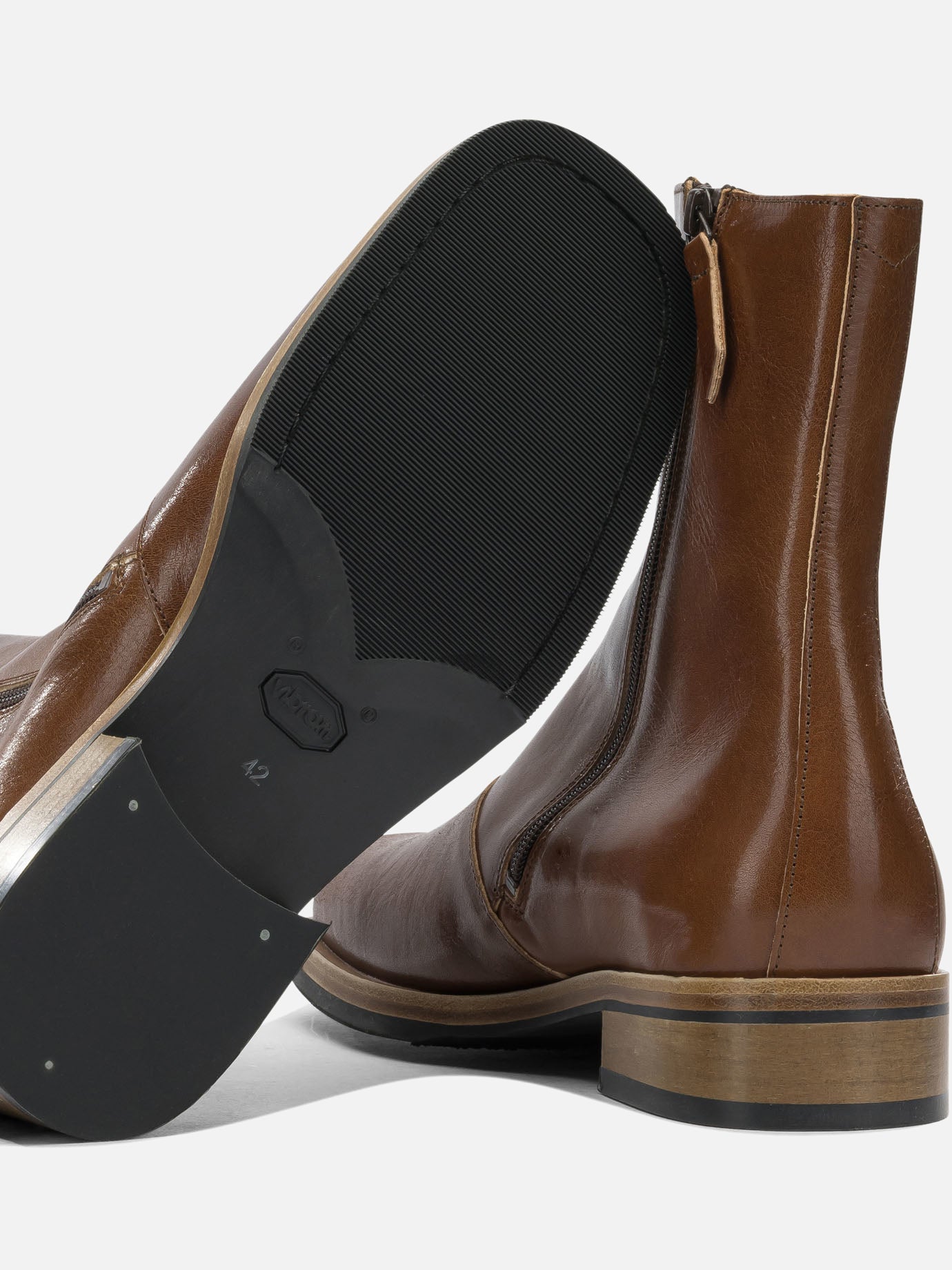 Zipped boots 100% cow leather  Brown - Our Legacy Men | PDP | VIETTI Online Store | thumbnail_5