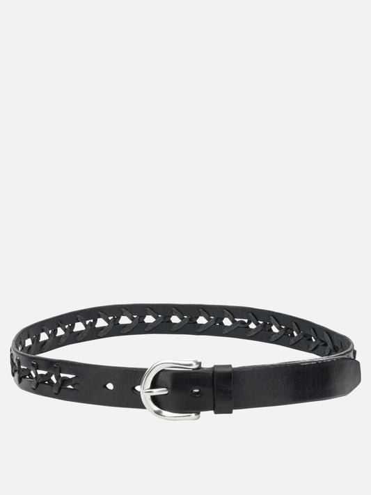 Our Legacy Cow leather belt Black


