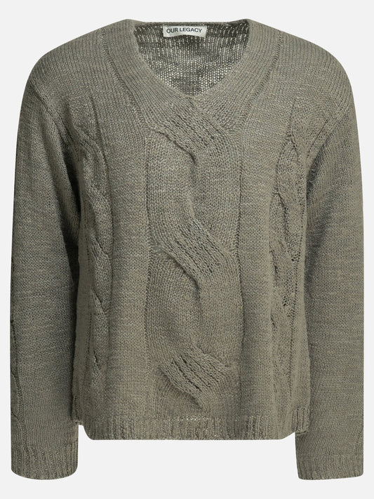 V neck sweaters Textured knit  Grey - Our Legacy Men | PLP | VIETTI Online Store 
