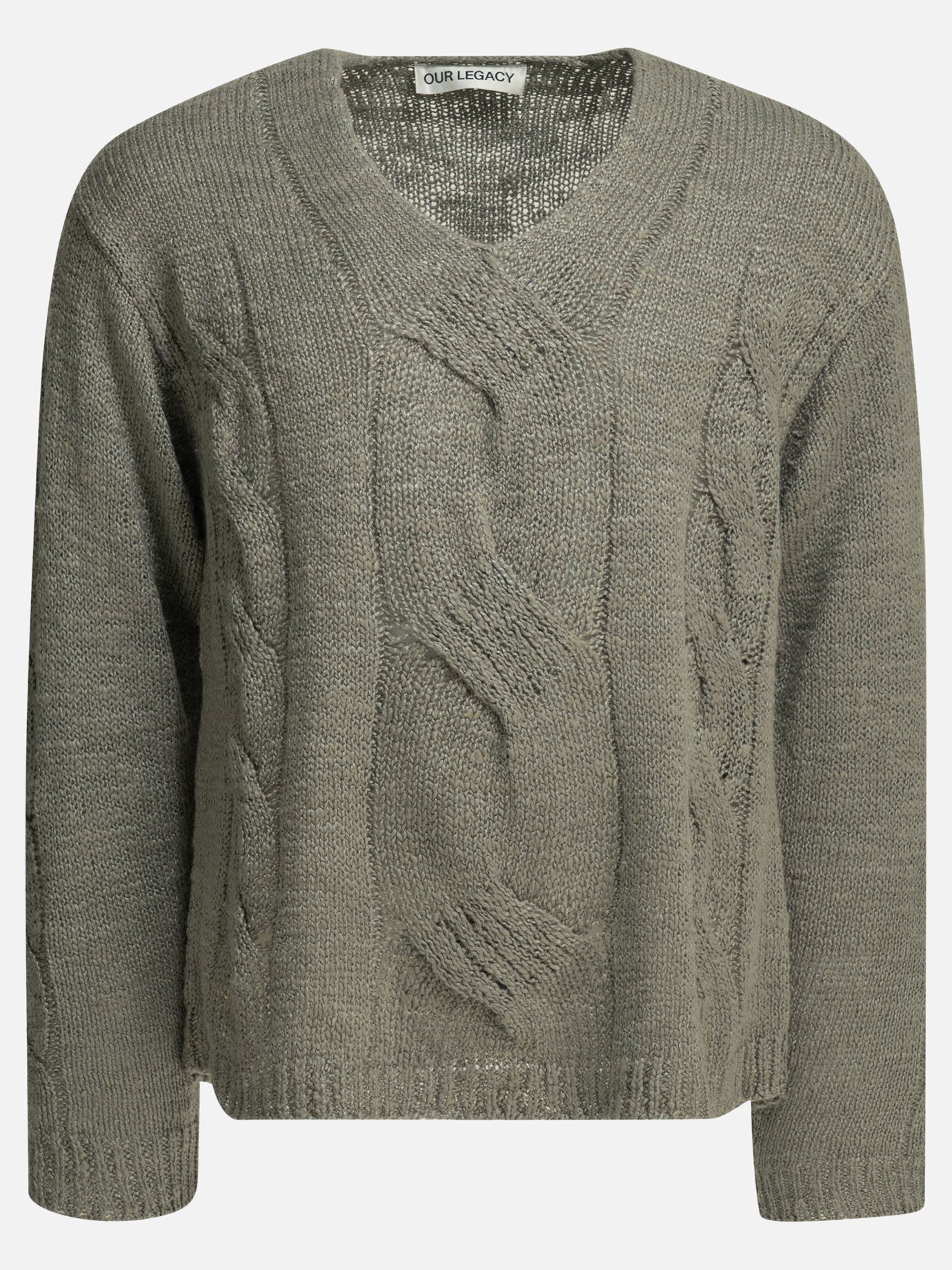 V neck sweaters Textured knit  Grey - Our Legacy Men | PDP | VIETTI Online Store | thumbnail