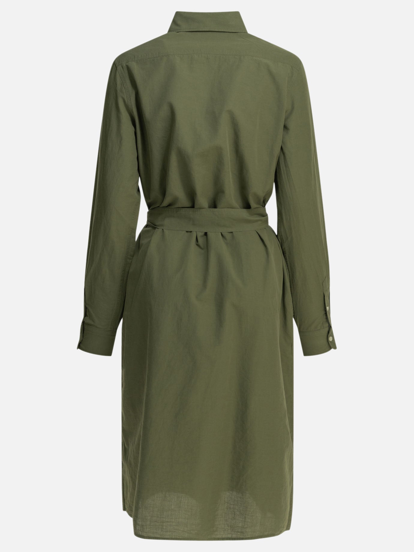 Polo Ralph Lauren Chemisier midi dress with logo Green - Women | VIETTI Online Store Polo Ralph Lauren Chemisier midi dress with logo Green - Women | VIETTI Online Store