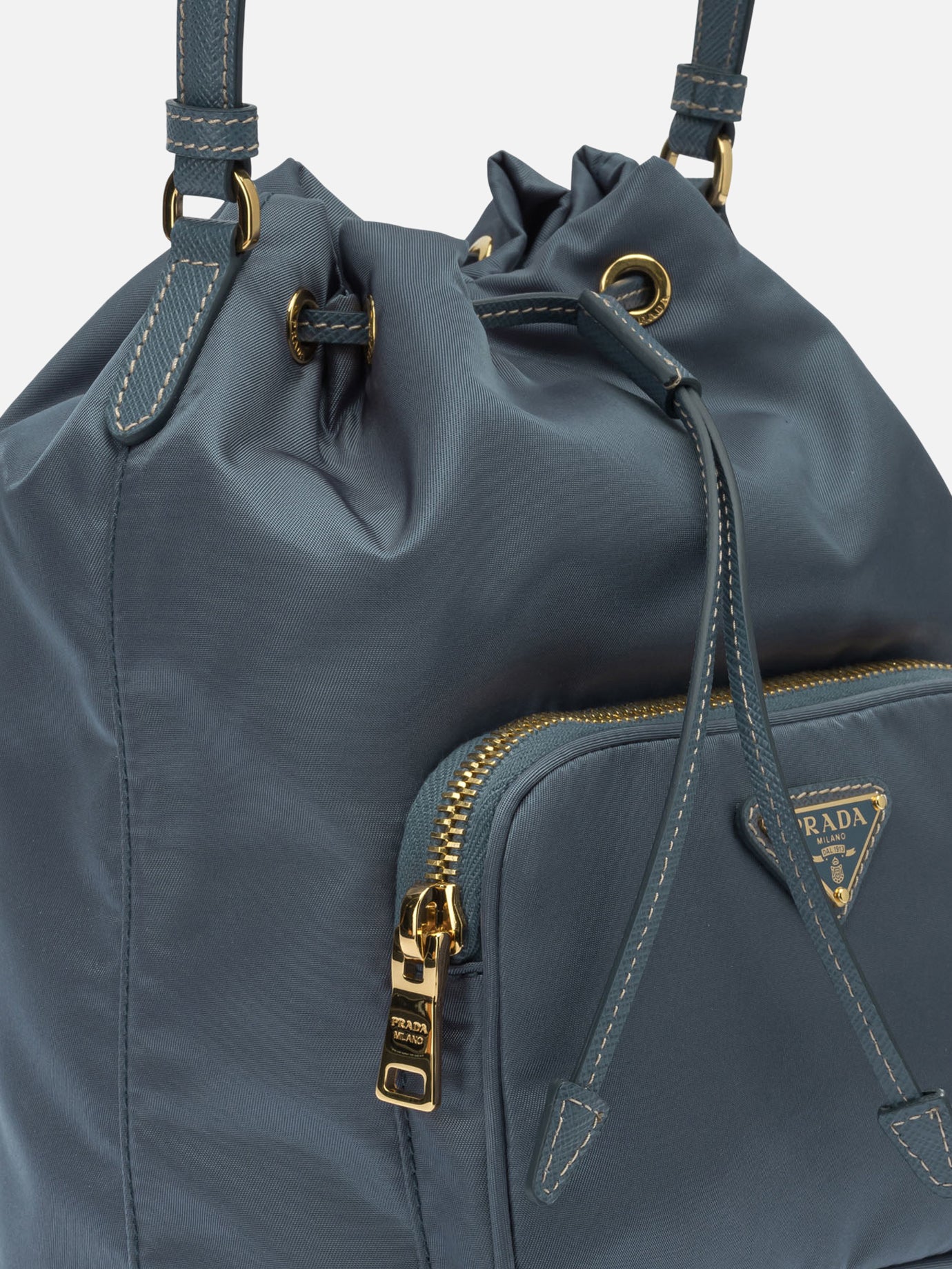 Small bags 100% recycled polyamide - Other fabric: 100% calf leather  Blue - Prada Women | PDP | VIETTI Online Store | thumbnail_4