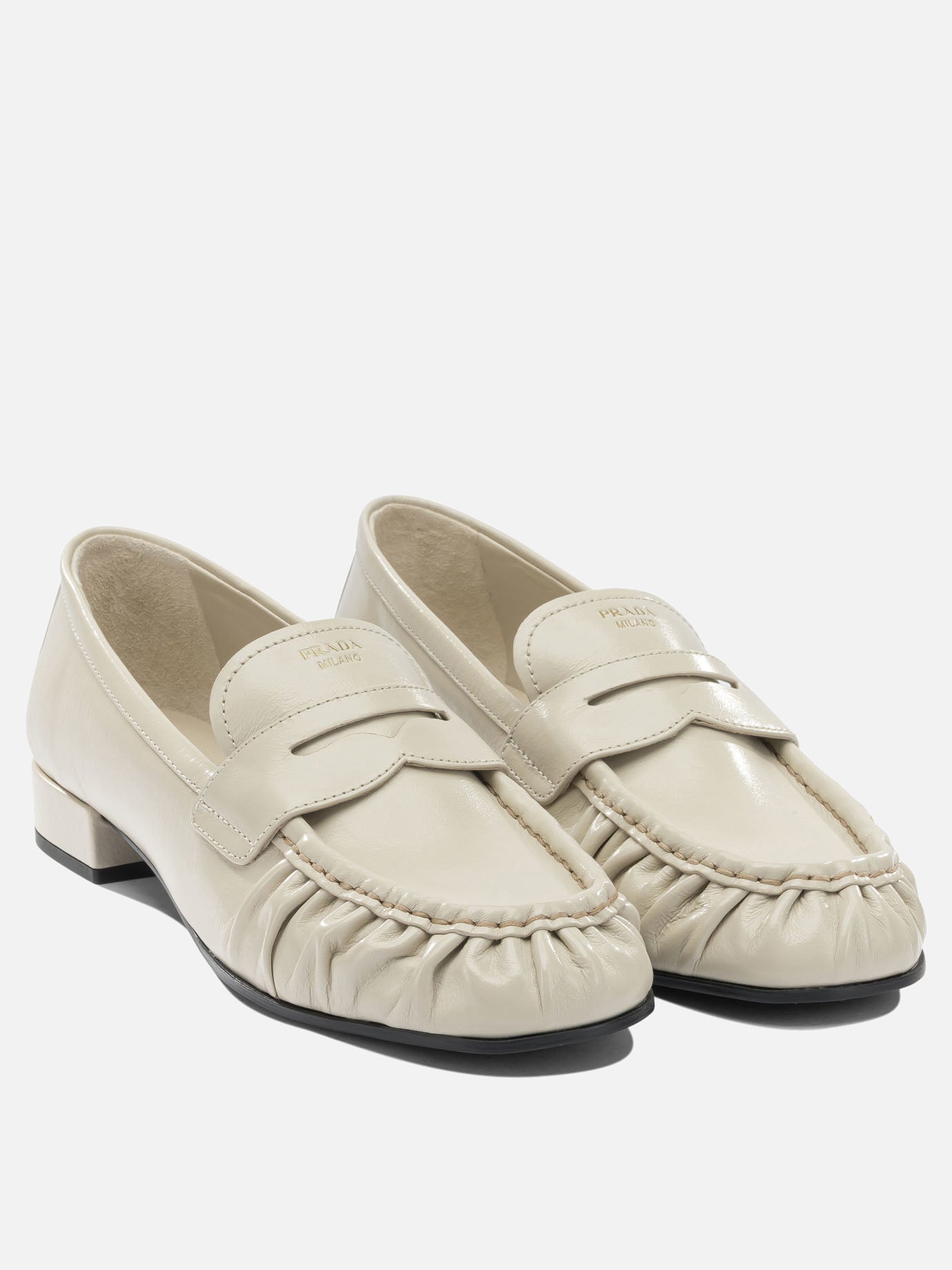 Prada Leather loafers 1D175O White - Women | VIETTI Shop