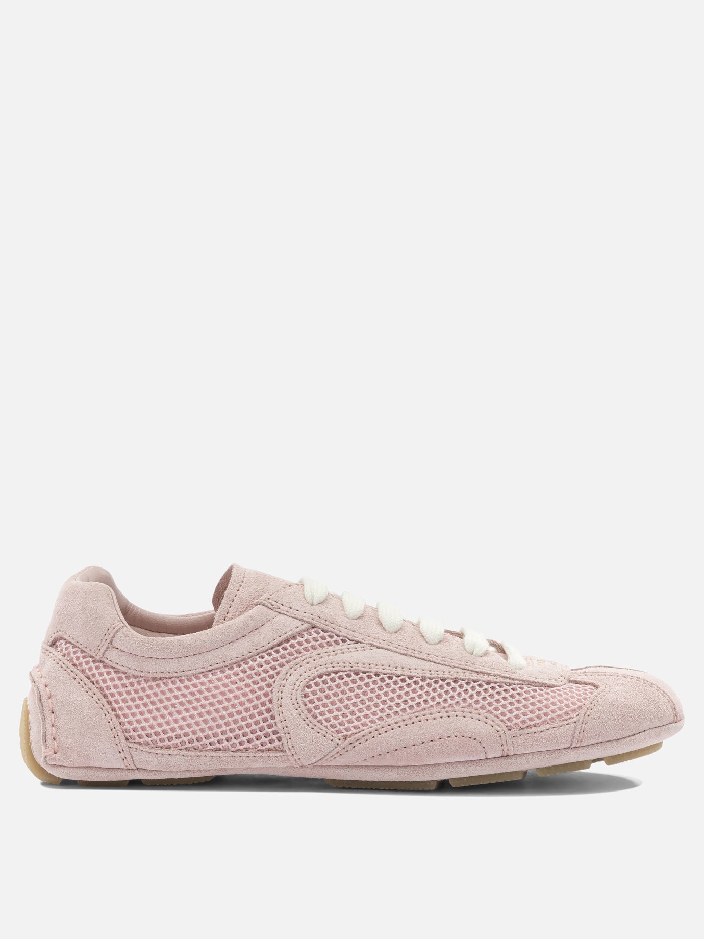 Low top sneakers 100% polyester - 100% calf leather  Pink - Prada Women | PDP | VIETTI Online Store | thumbnail