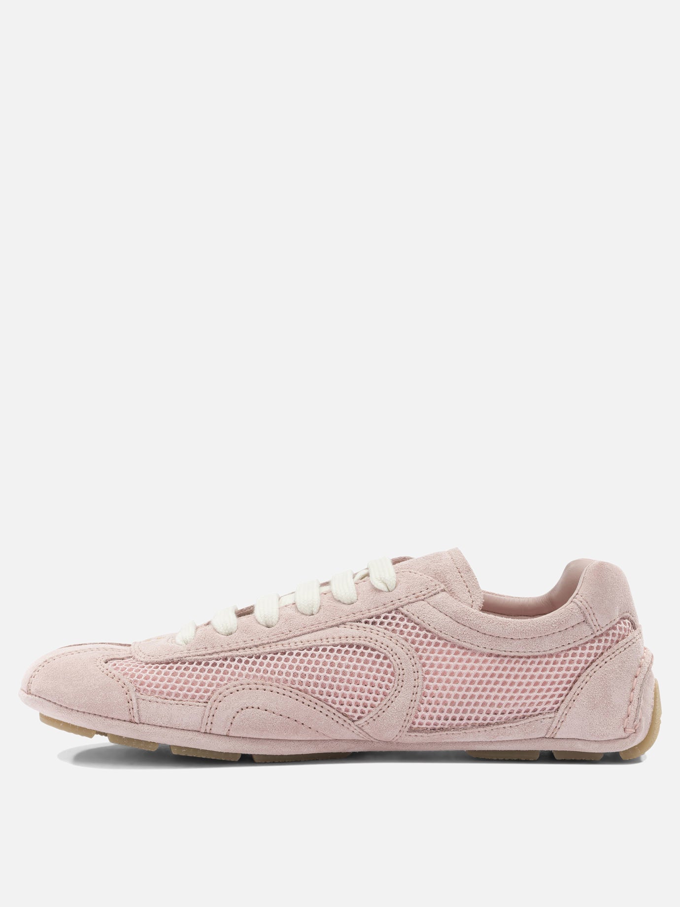 Low top sneakers 100% polyester - 100% calf leather  Pink - Prada Women | PDP | VIETTI Online Store | thumbnail_3
