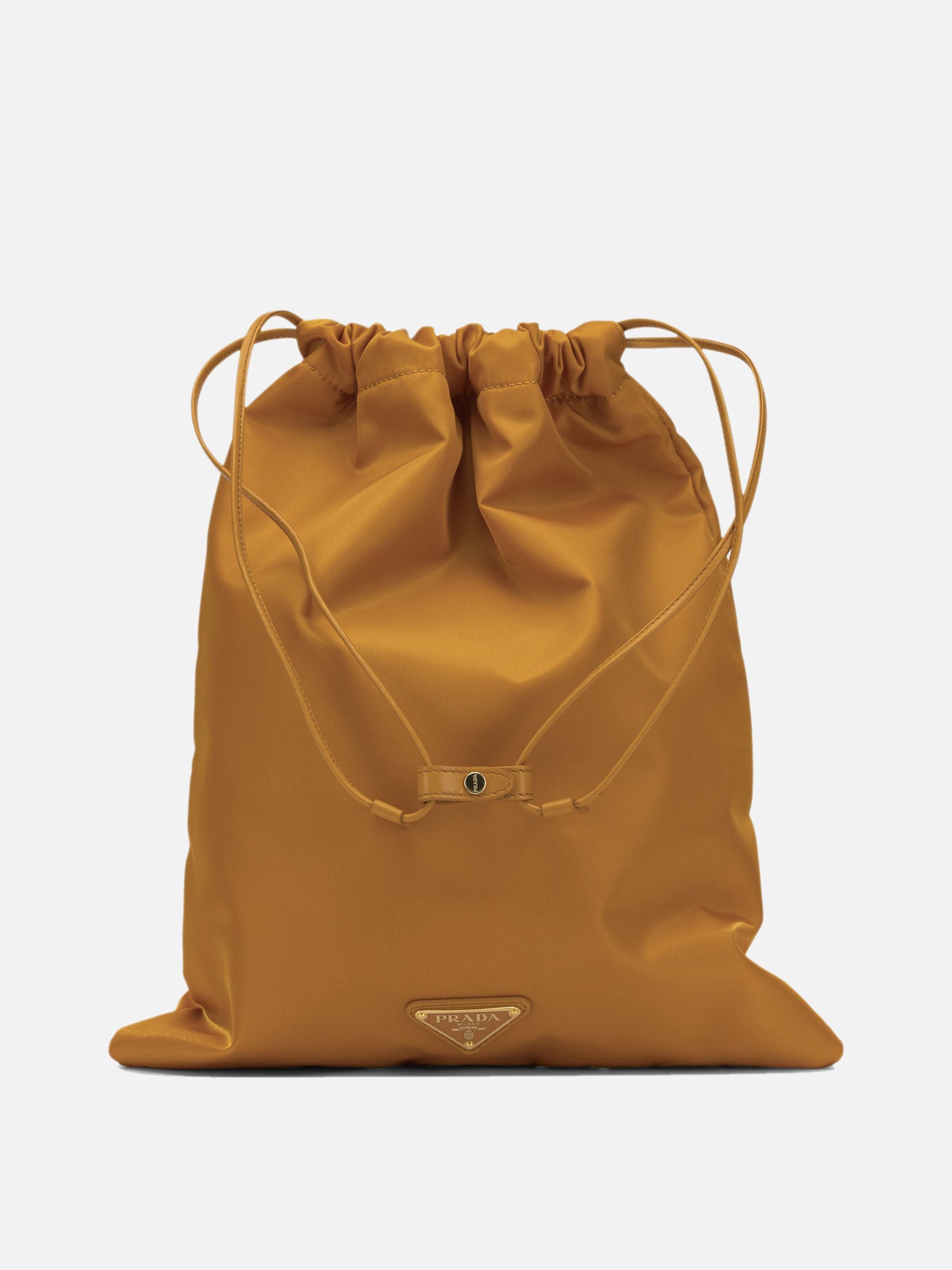 Pochette 100% recycled polyamide - Other fabric: 100% lamb leather  Arancione - Prada Donna | PDP | VIETTI Online Store | thumbnail