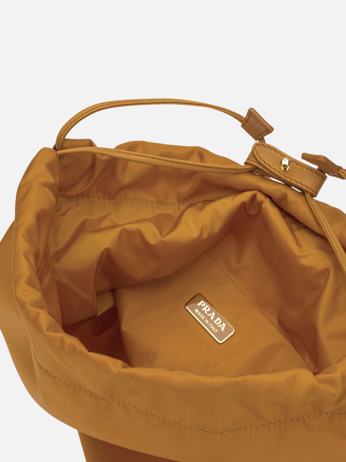 Pochette 100% recycled polyamide - Other fabric: 100% lamb leather  Arancione - Prada Donna | PDP | VIETTI Online Store | Zoom-Modal_5
