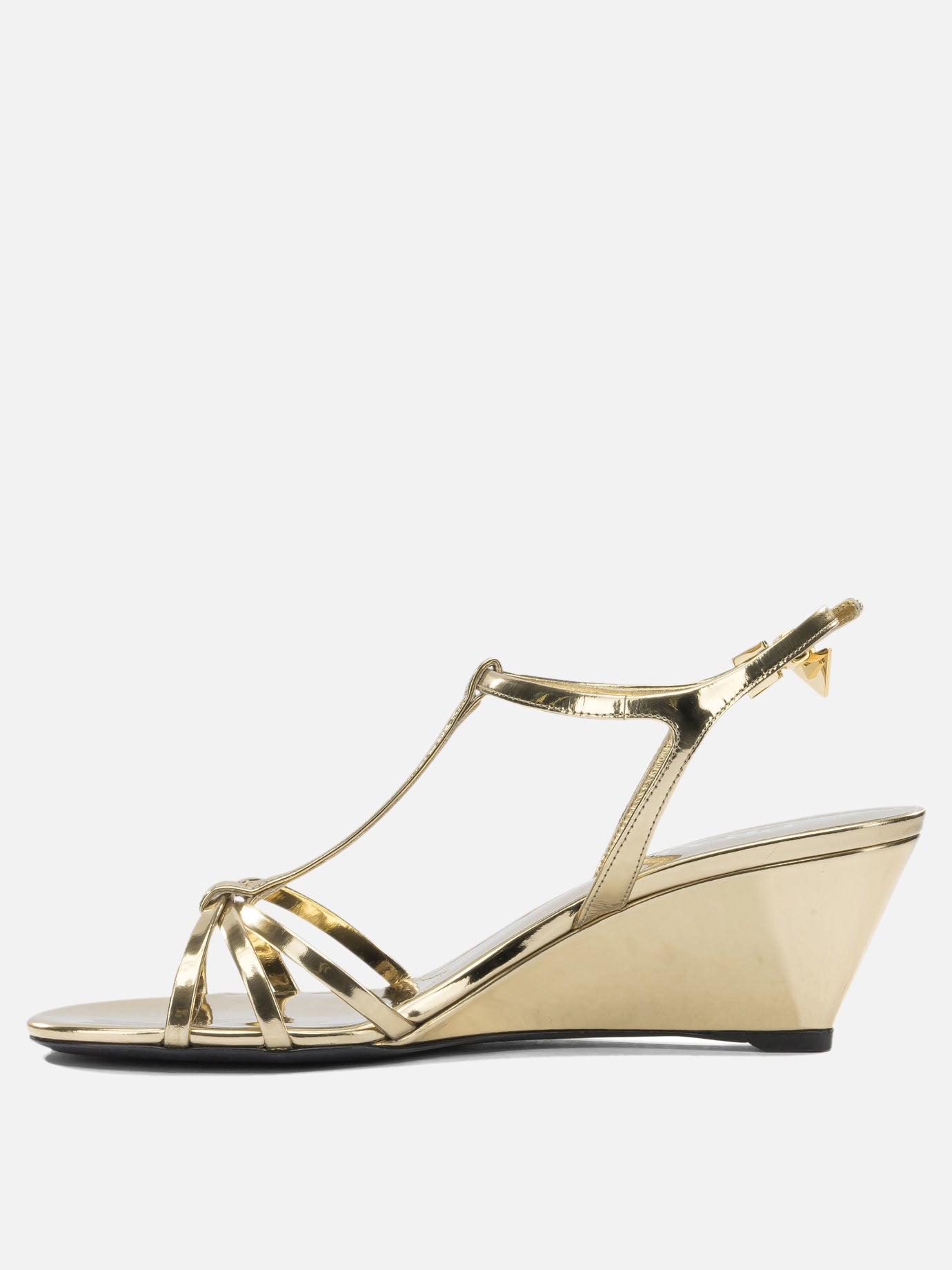 Prada Leather heeled sandal 1X383O Gold - Women | VIETTI Shop
