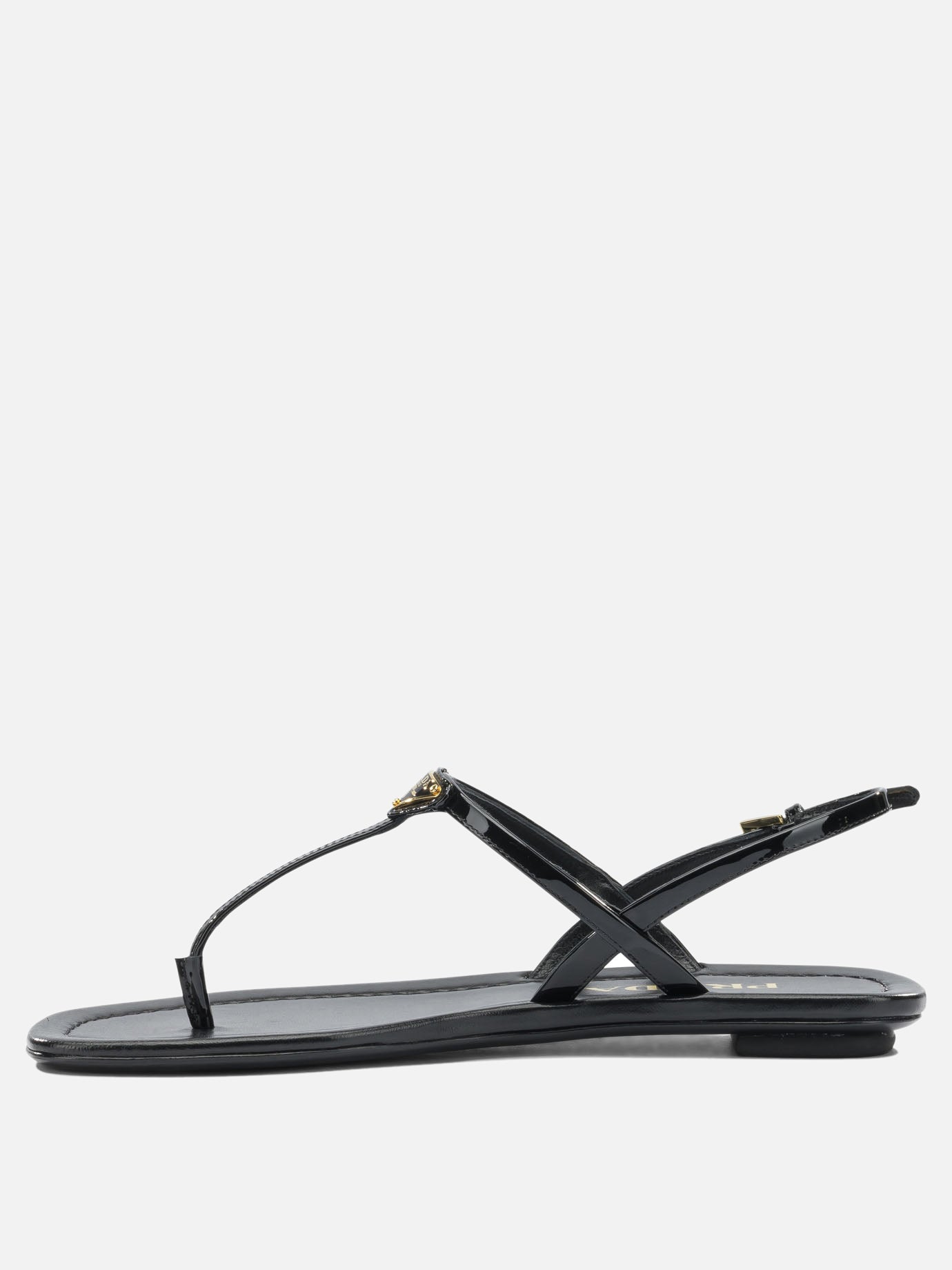 Flat sandals 100% calf leather - 100% rubber  Black - Prada Women | PDP | VIETTI Online Store | thumbnail_3