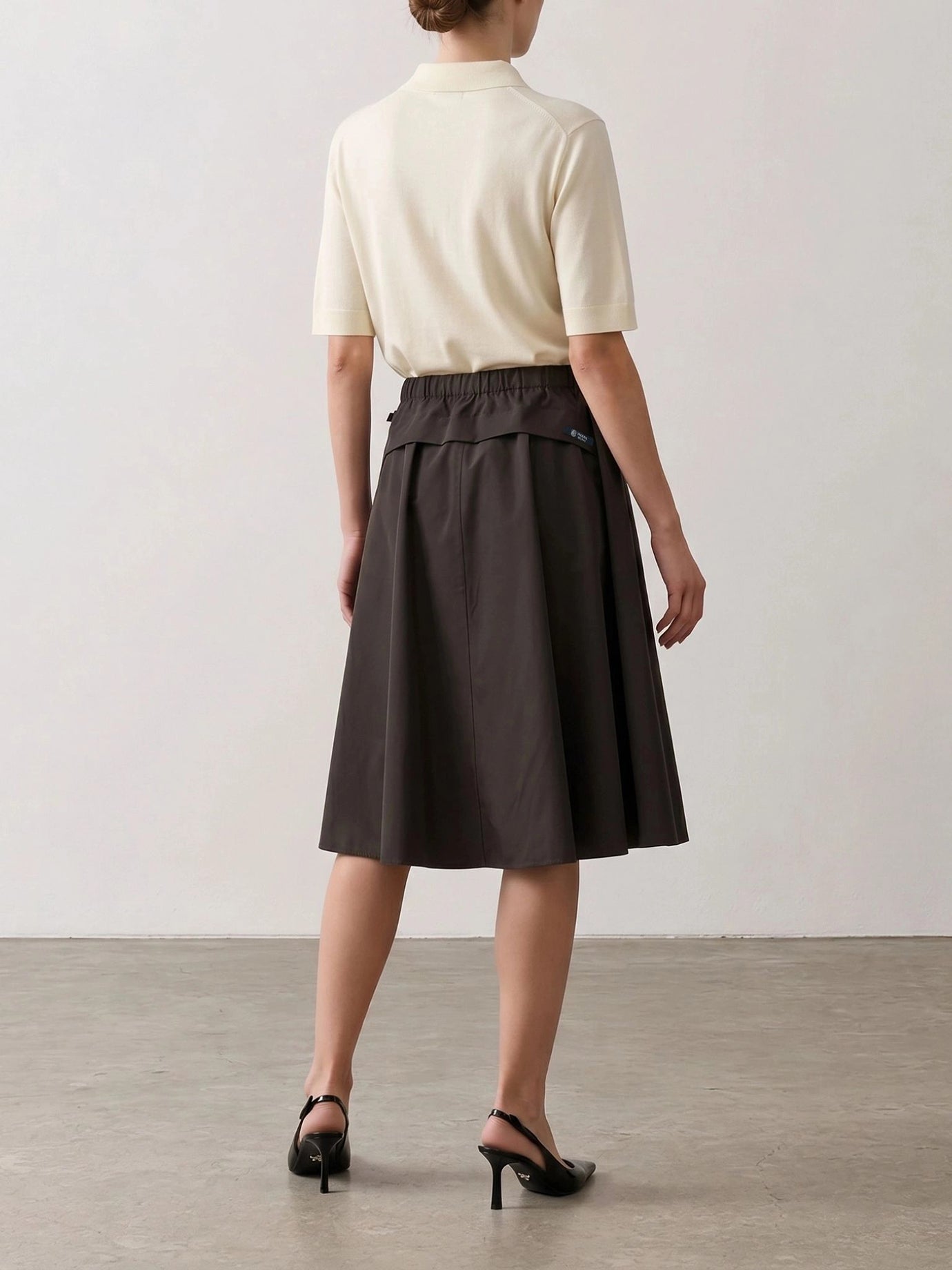 Midi skirts Solid colour  Green - Prada Women | PDP | VIETTI Online Store | thumbnail_3