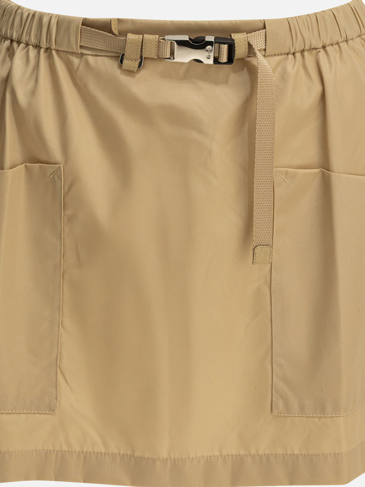 Prada Re-Nylon Miniskirt Beige