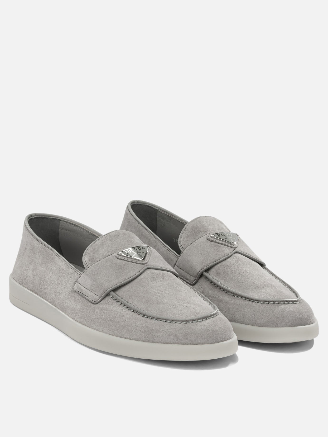 Mocassini 100% calf leather - 100% rubber  Grigio - Prada Uomo | PDP | VIETTI Online Store | thumbnail_2