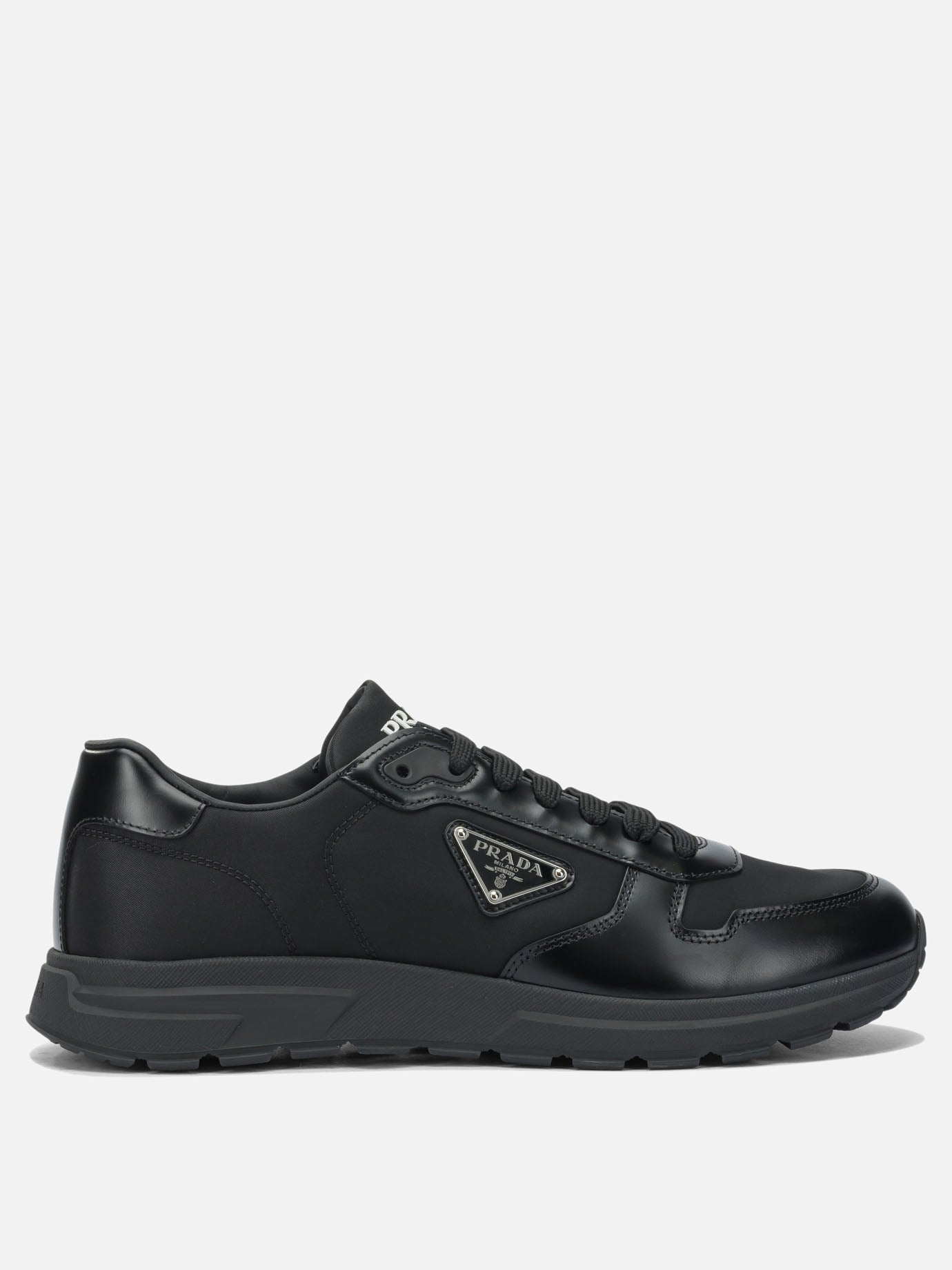 Sneaker basse 100% leather - 100% rubber  Nero - Prada Uomo | PDP | VIETTI Online Store | thumbnail