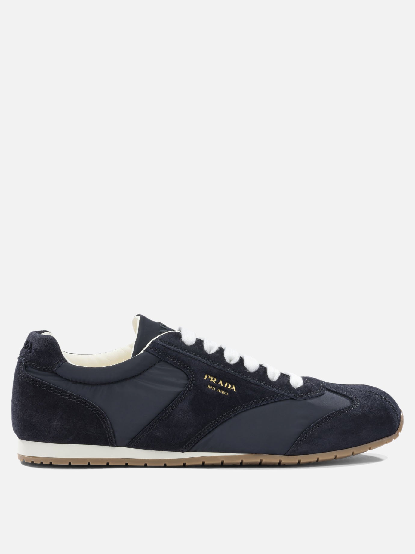 Low top sneakers 100% recycled polyamide - 100% calf leather  Blue - Prada Men | PDP | VIETTI Online Store | thumbnail