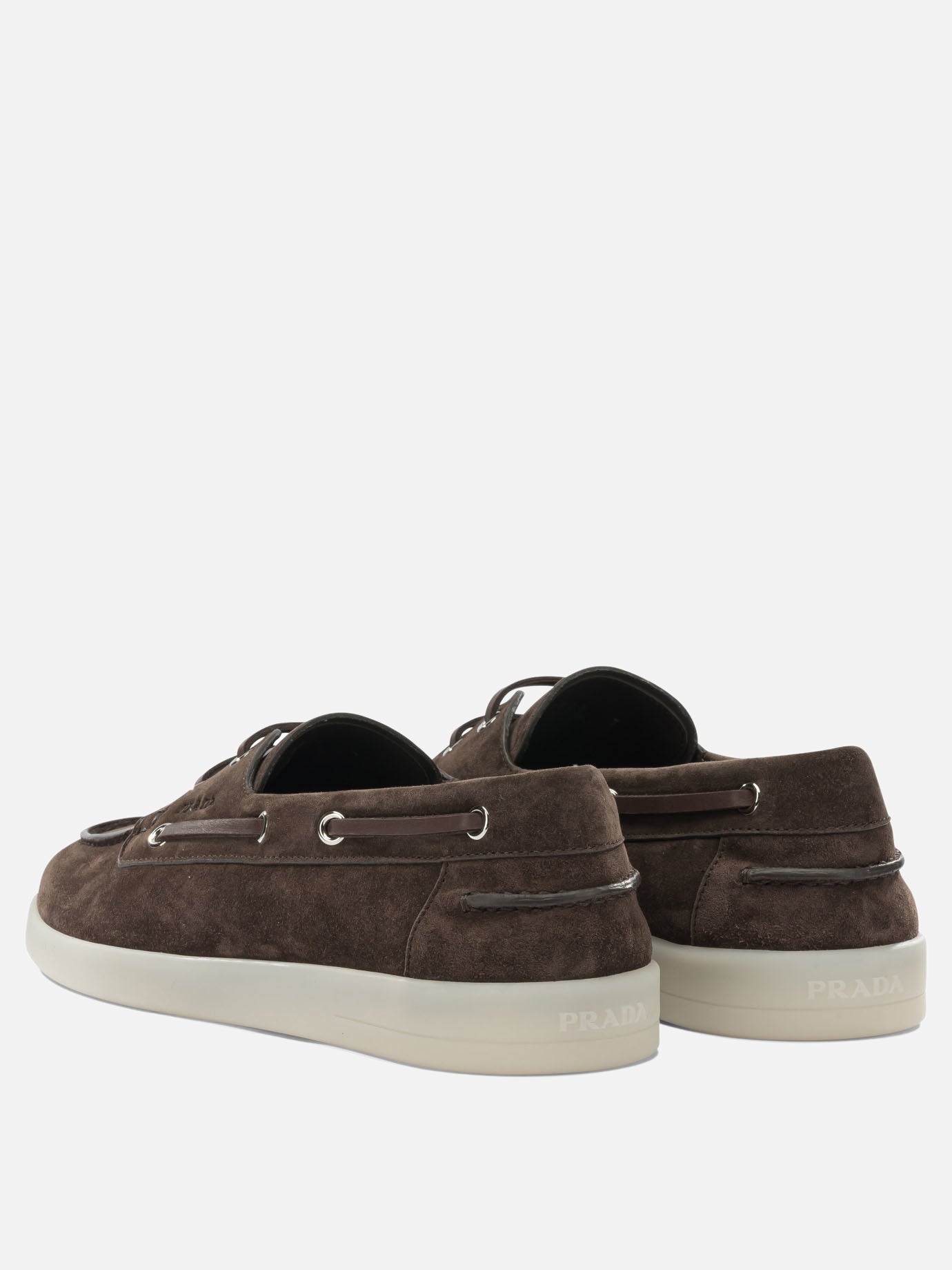 Laced loafers 100% suede - 100% rubber  Brown - Prada Men | PDP | VIETTI Online Store | thumbnail_4