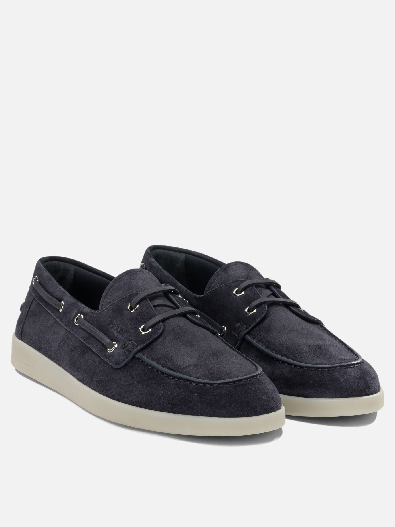 Laced loafers 100% suede - 100% rubber  Blue - Prada Men | PDP | VIETTI Online Store | Zoom-Modal_2
