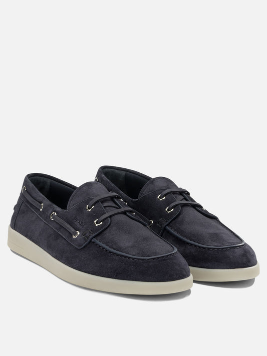 Laced loafers 100% suede - 100% rubber  Blue - Prada Men | PLP | VIETTI Online Store | 2

