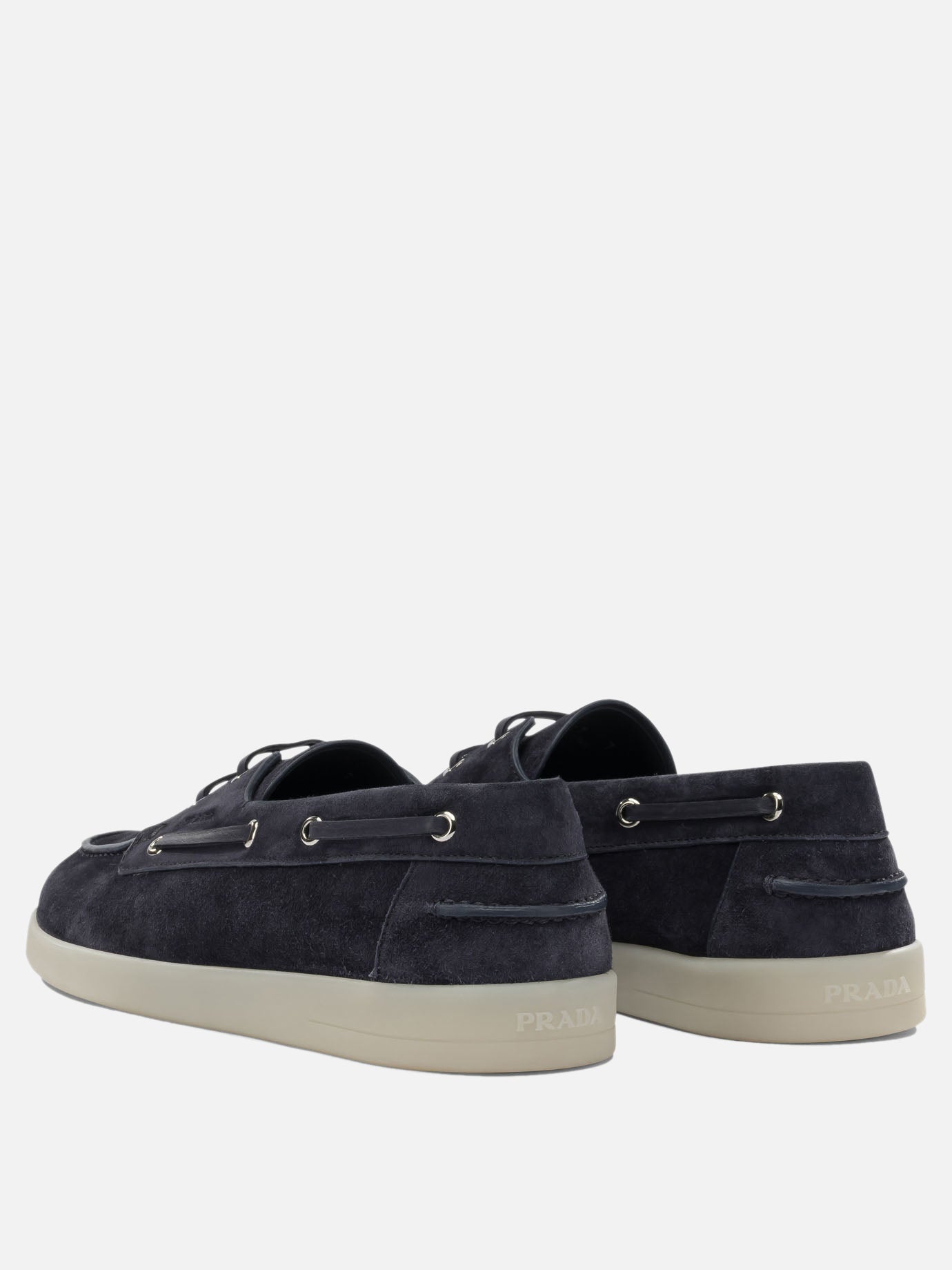 Laced loafers 100% suede - 100% rubber  Blue - Prada Men | PDP | VIETTI Online Store | thumbnail_4