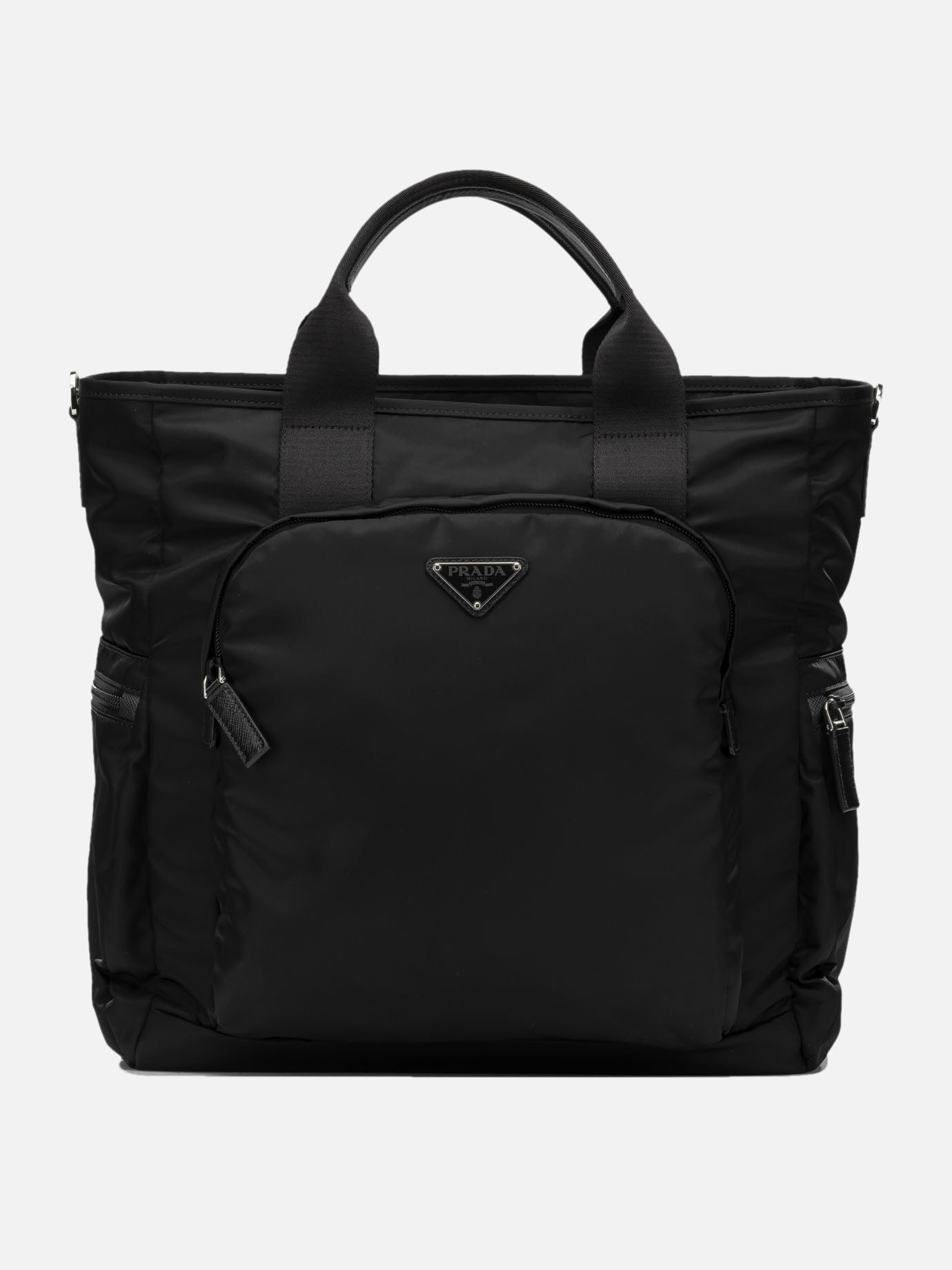 Large bags 100% recycled polyamide - Other fabric: 100% calf leather  Black - Prada Men | PDP | VIETTI Online Store | Zoom-Modal
