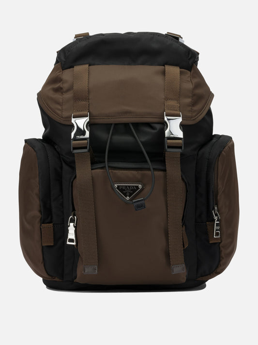Casual backpacks 100% recycled polyamide - Other fabric: 100% calf leather  Brown - Prada Men | PDP | VIETTI Online Store 
