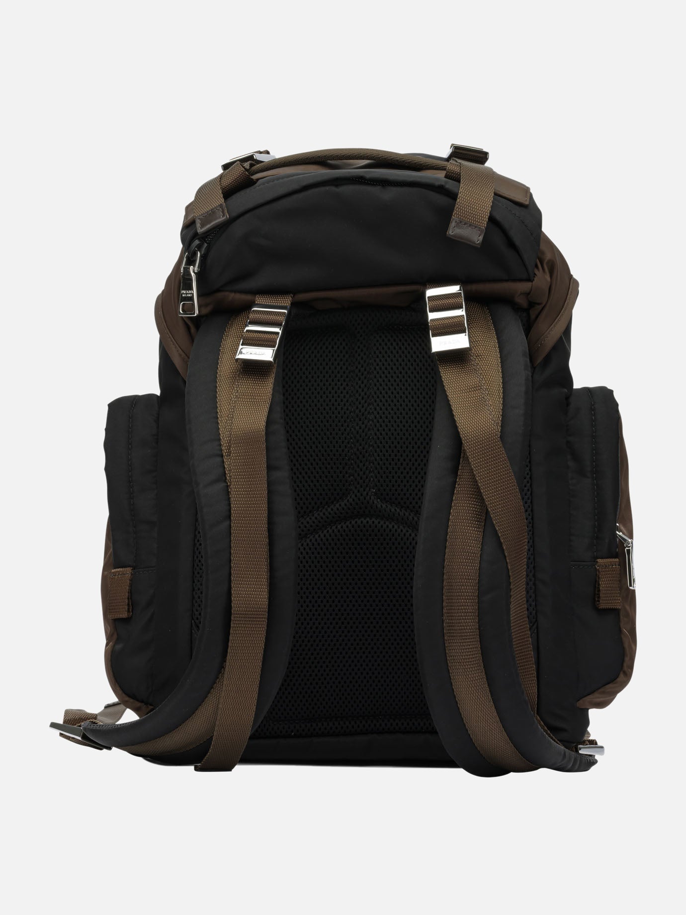 Casual backpacks 100% recycled polyamide - Other fabric: 100% calf leather  Brown - Prada Men | PDP | VIETTI Online Store | thumbnail_3