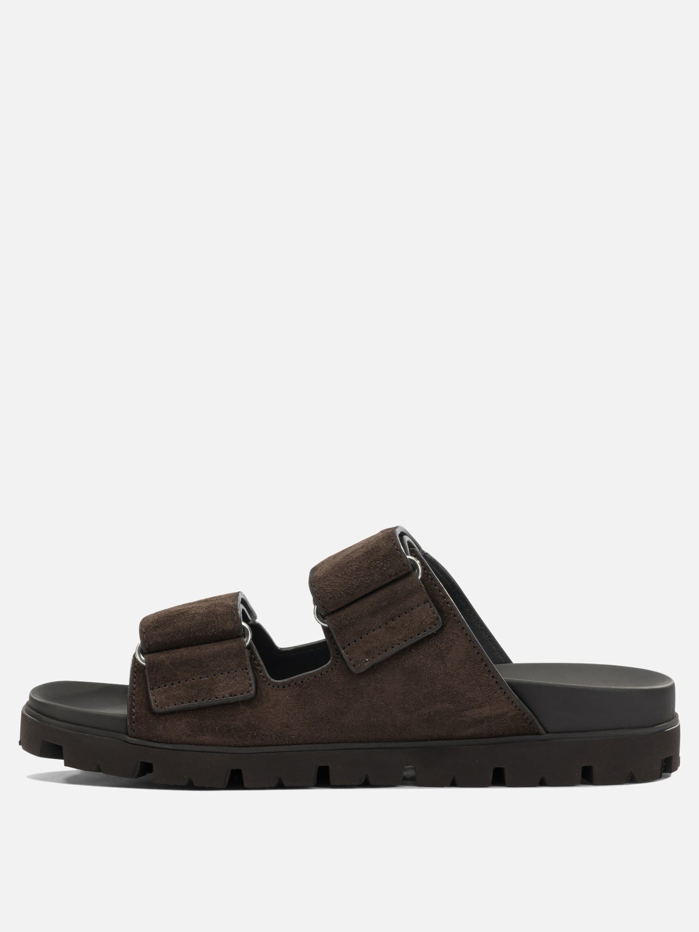 Slides 100% suede - 100% rubber  Brown - Prada Men | PDP | VIETTI Online Store | thumbnail_3