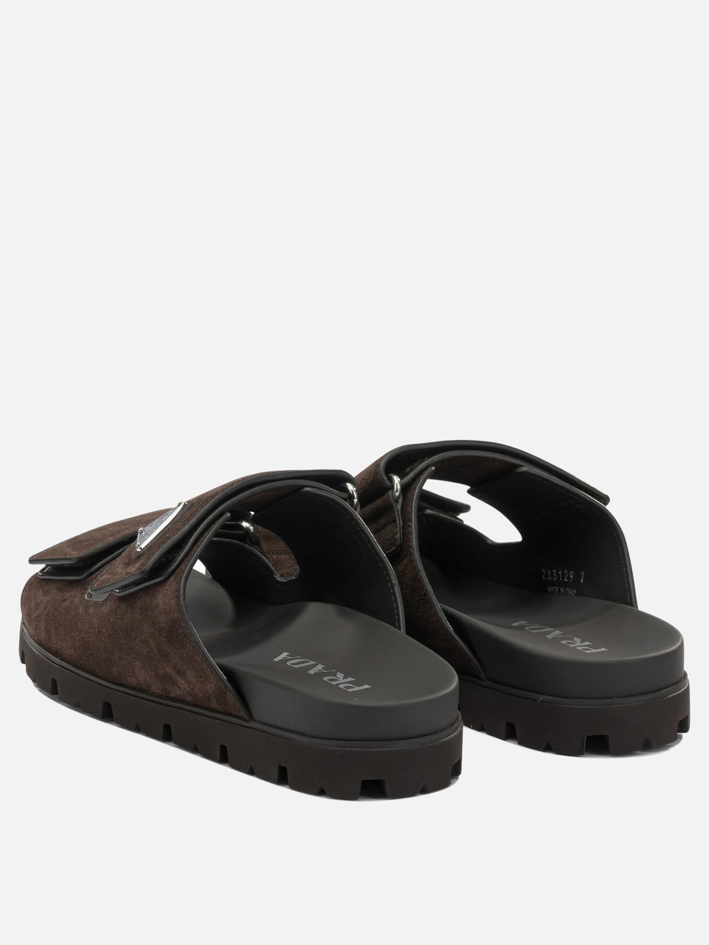 Slides 100% suede - 100% rubber  Brown - Prada Men | PDP | VIETTI Online Store | Zoom-Modal_4
