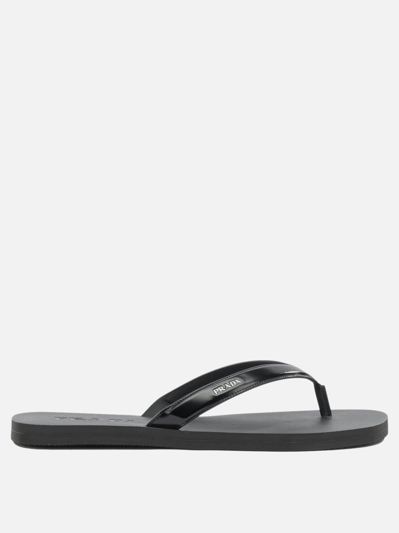 Flat sandals 100% calf leather - 100% rubber  Black - Prada Men | PDP | VIETTI Online Store | thumbnail