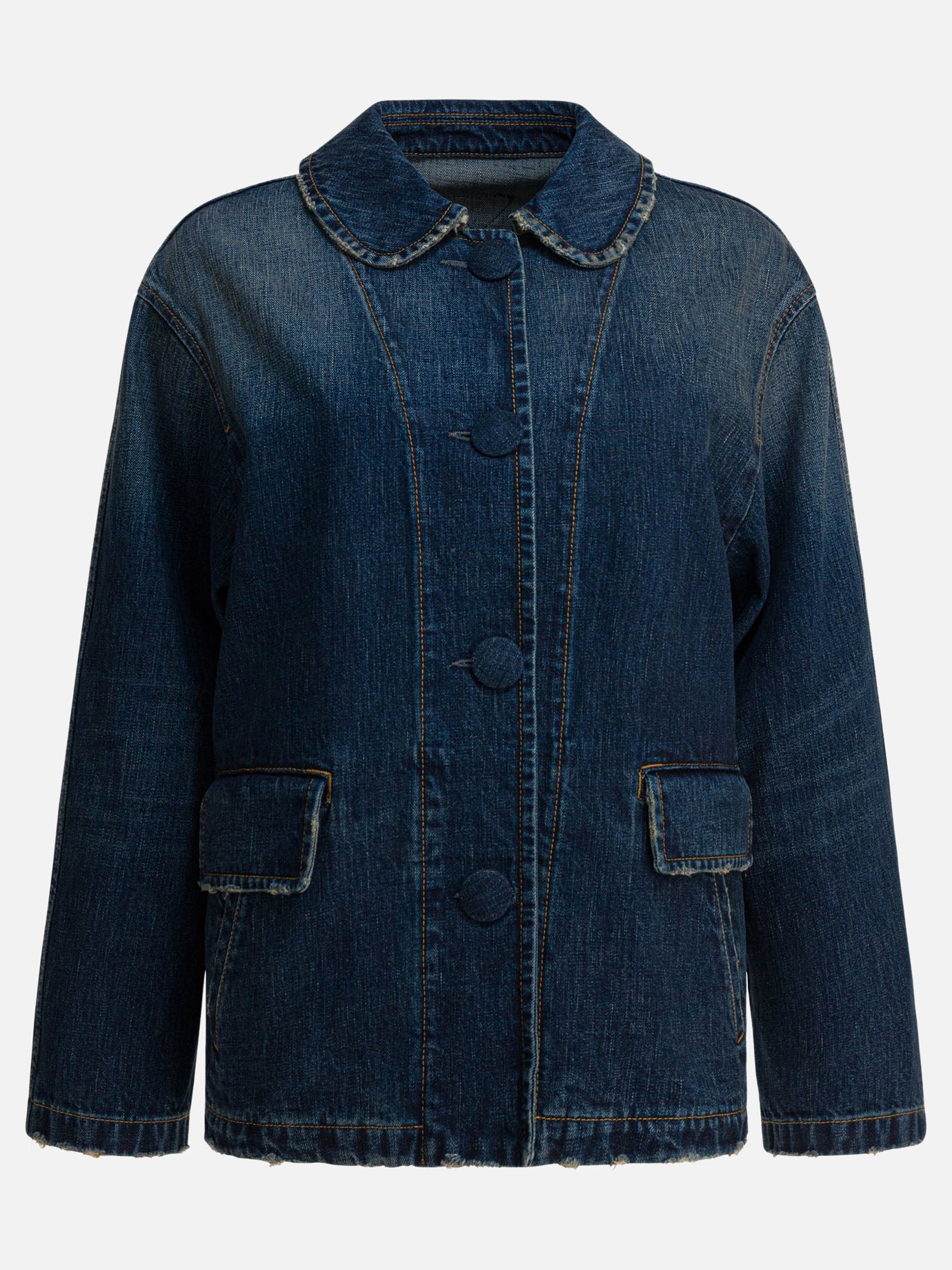 Denim jackets Solid colour  Blue - Prada Women | PDP | VIETTI Online Store | Zoom-Modal

