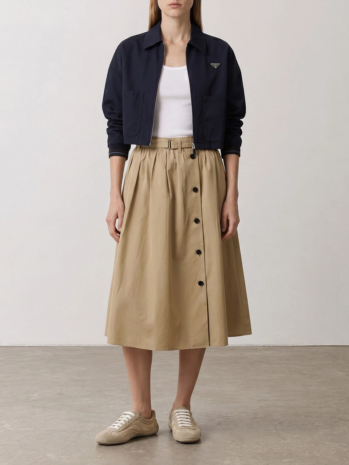 Prada Midi skirt with side buttons Beige - VIETTI