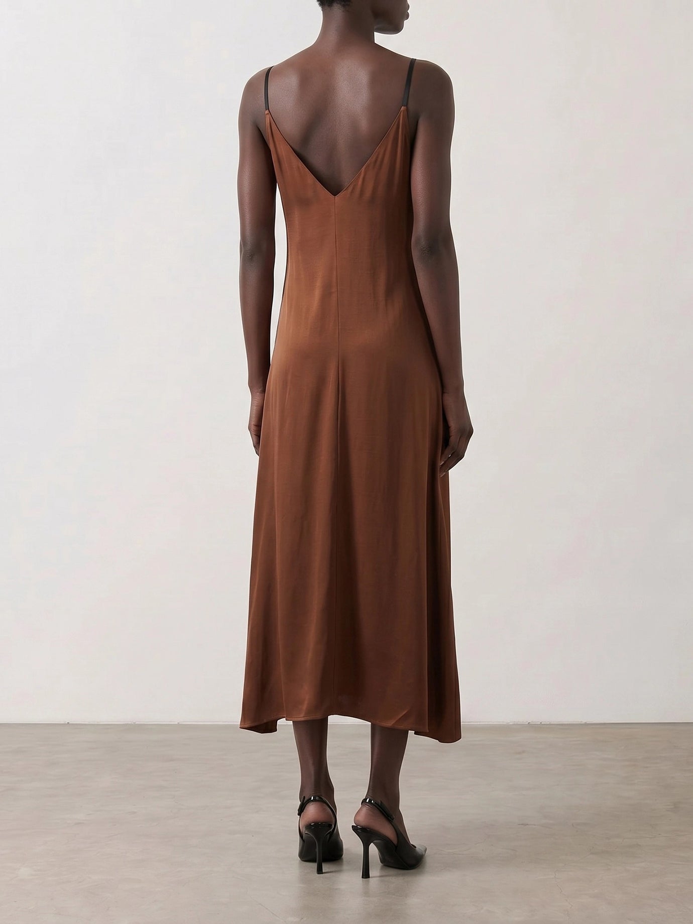 Long dresses Solid colour  Brown - Prada Women | PDP | VIETTI Online Store | thumbnail_3