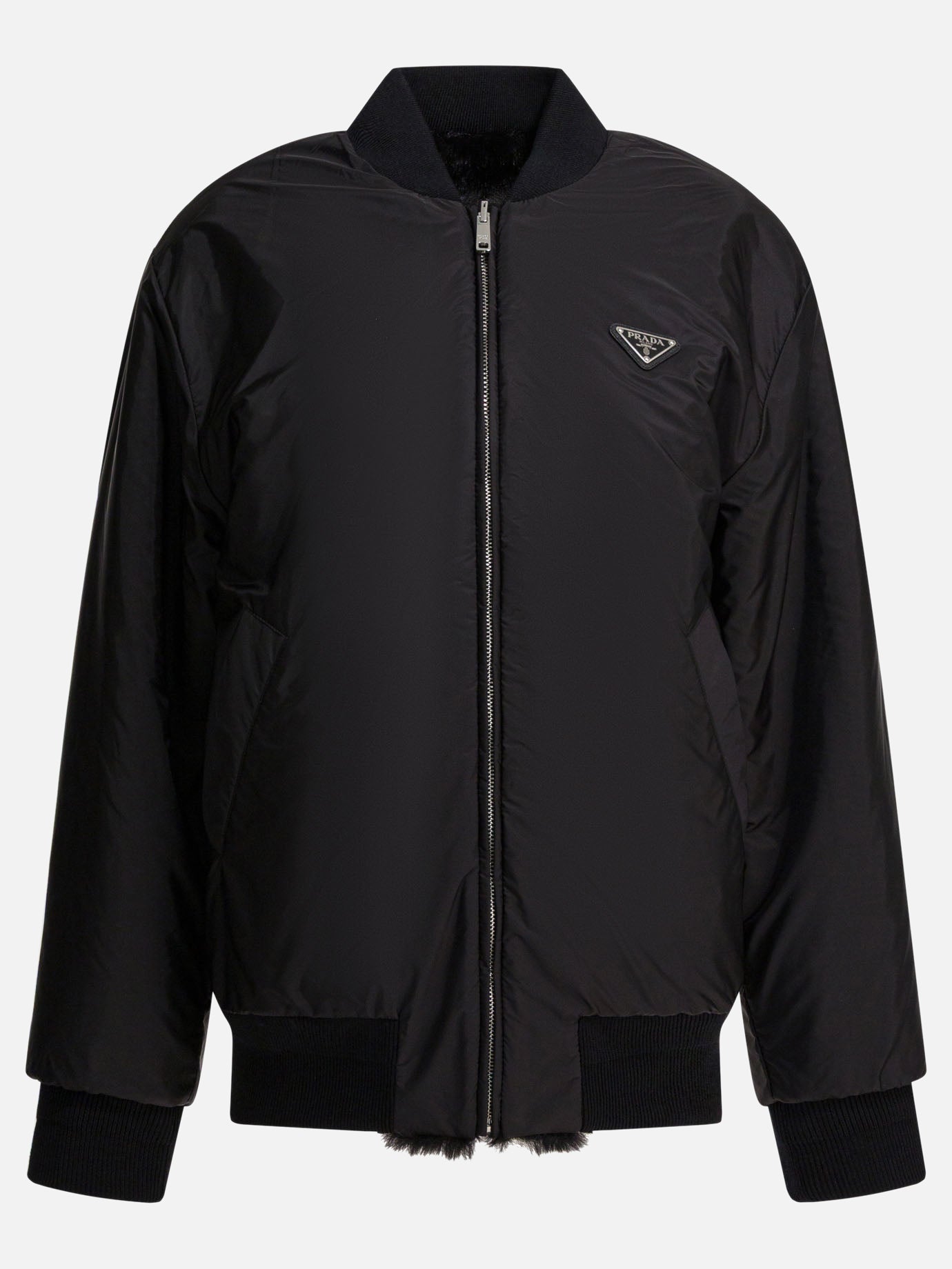 Prada Re-Nylon Reversible Bomber Jacket Black - Women | VIETTI