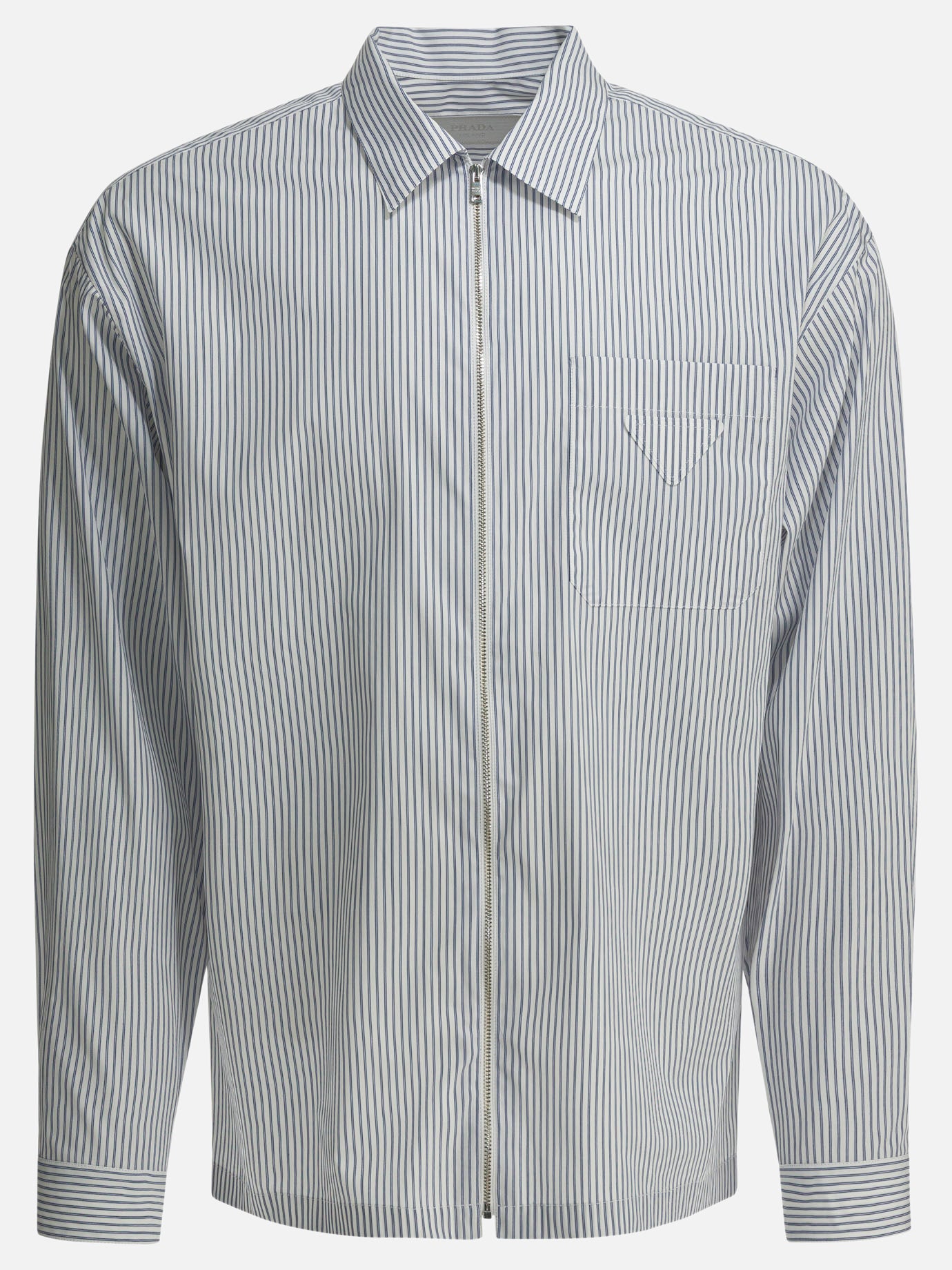 Prada Striped shirt with zipper Blue - Men