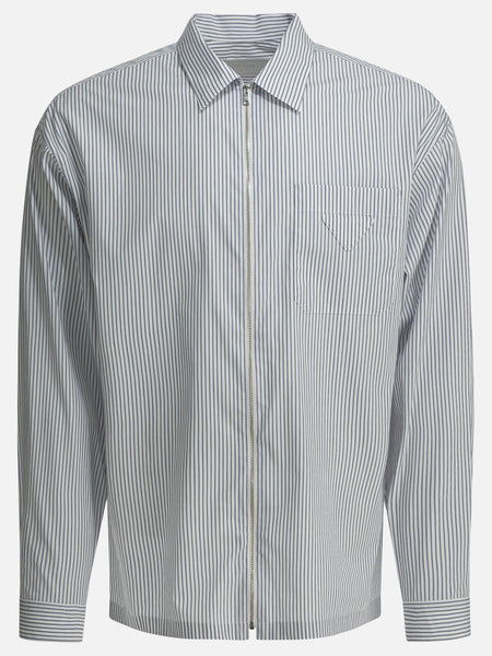 Prada Striped shirt with zipper SC855 Blue - Men | VIETTI