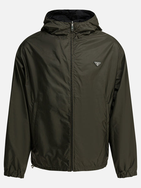 Prada Reversible windbreaker jacket with logo Green - Men | VIETTI