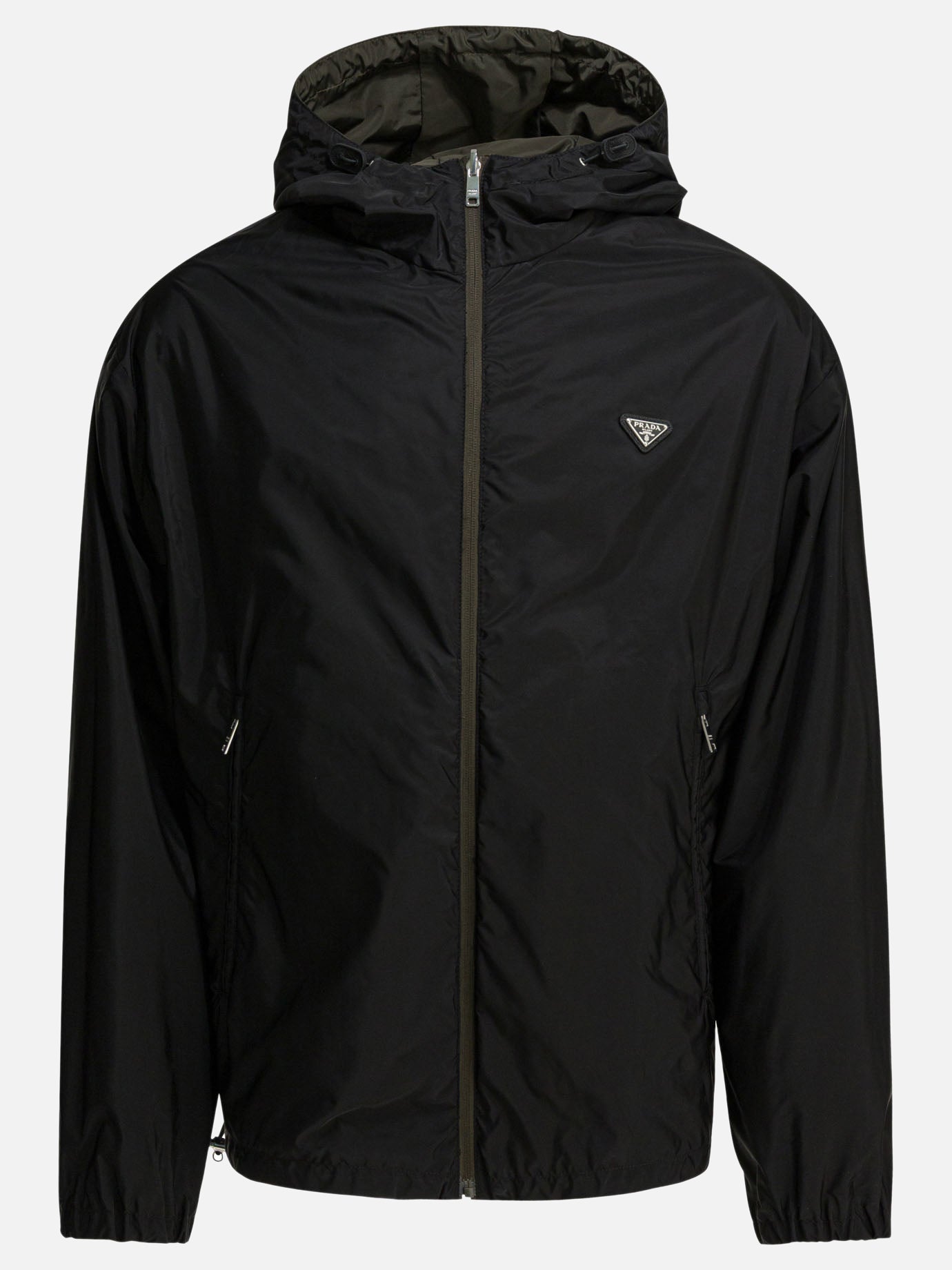 Prada Reversible windbreaker jacket with logo Green - Men | VIETTI