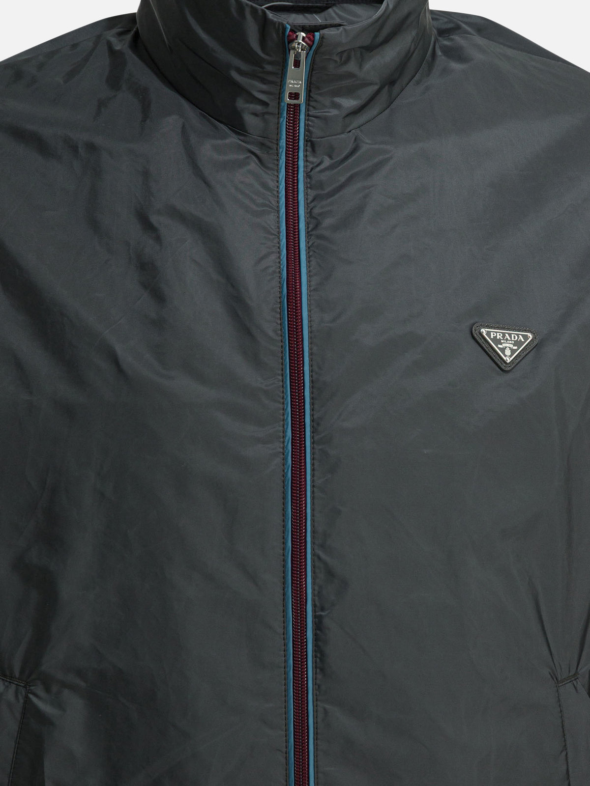 Prada Windbreaker jacket with logo Grey