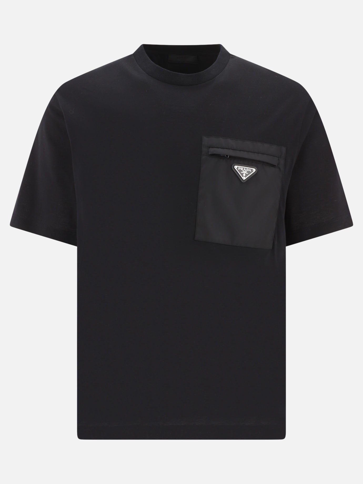T-shirt girocollo Logo  Nero - Prada Uomo | PDP | VIETTI Online Store | Zoom-Modal
