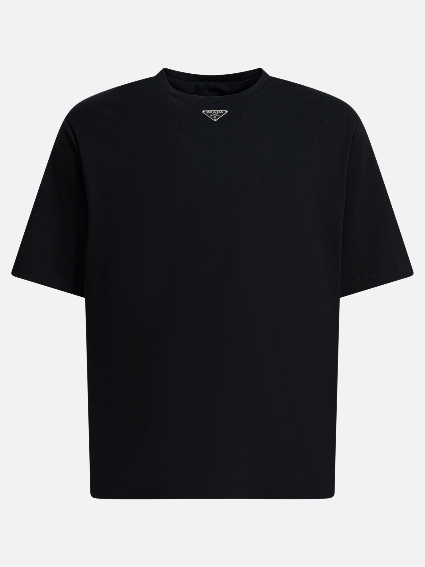 T-shirt girocollo Logo  Nero - Prada Uomo | PDP | VIETTI Online Store | Zoom-Modal
