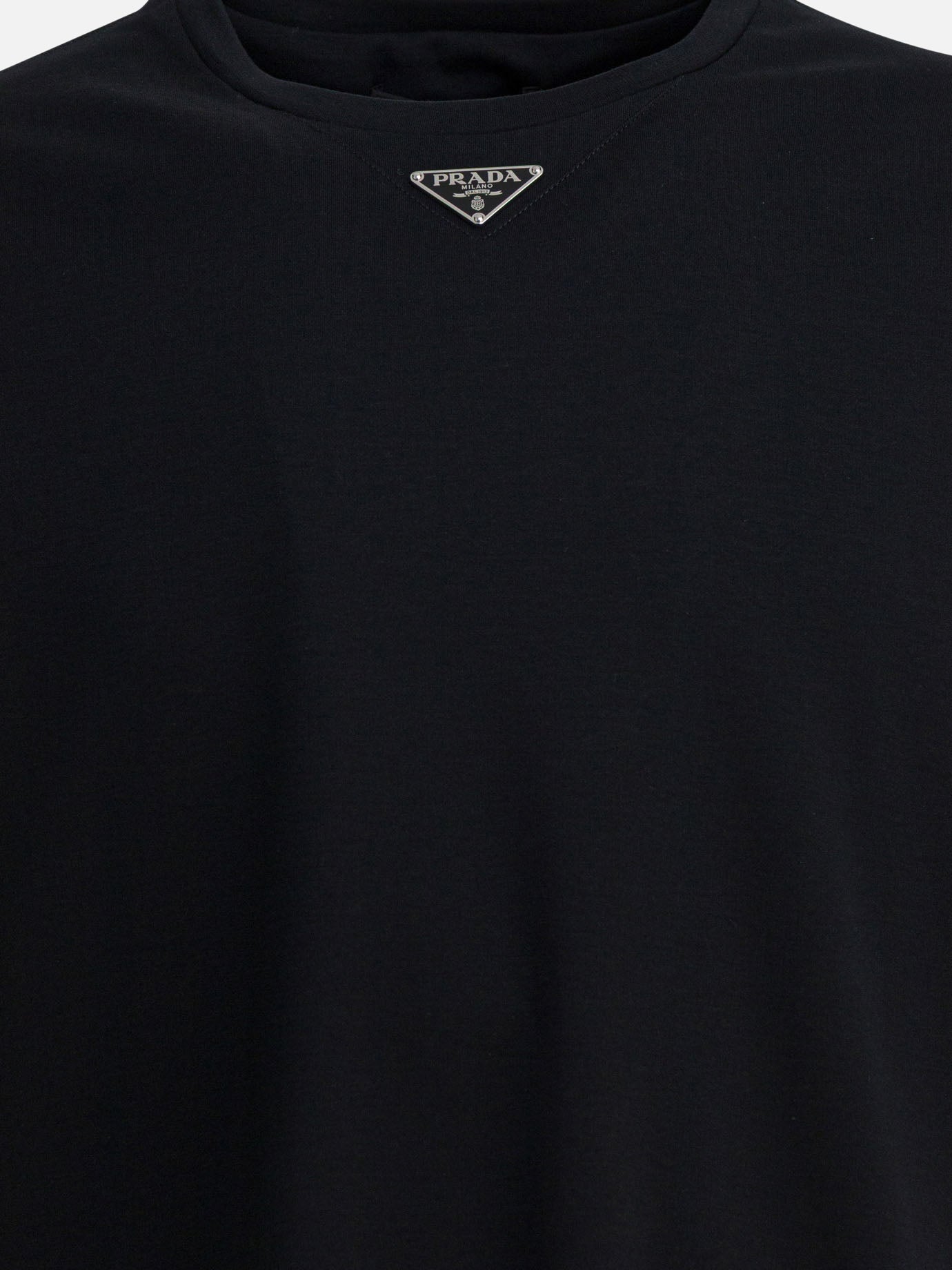 T-shirt girocollo Logo  Nero - Prada Uomo | PDP | VIETTI Online Store | thumbnail_3
