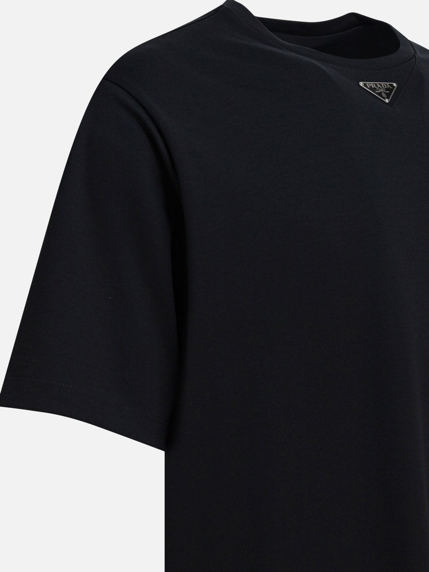 T-shirt girocollo Logo  Nero - Prada Uomo | PDP | VIETTI Online Store | Zoom-Modal_4

