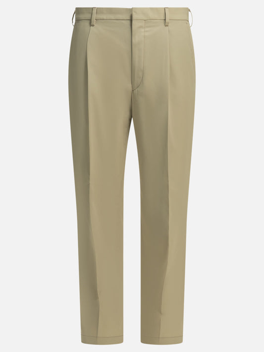 Prada Tailored pants with logo Beige

