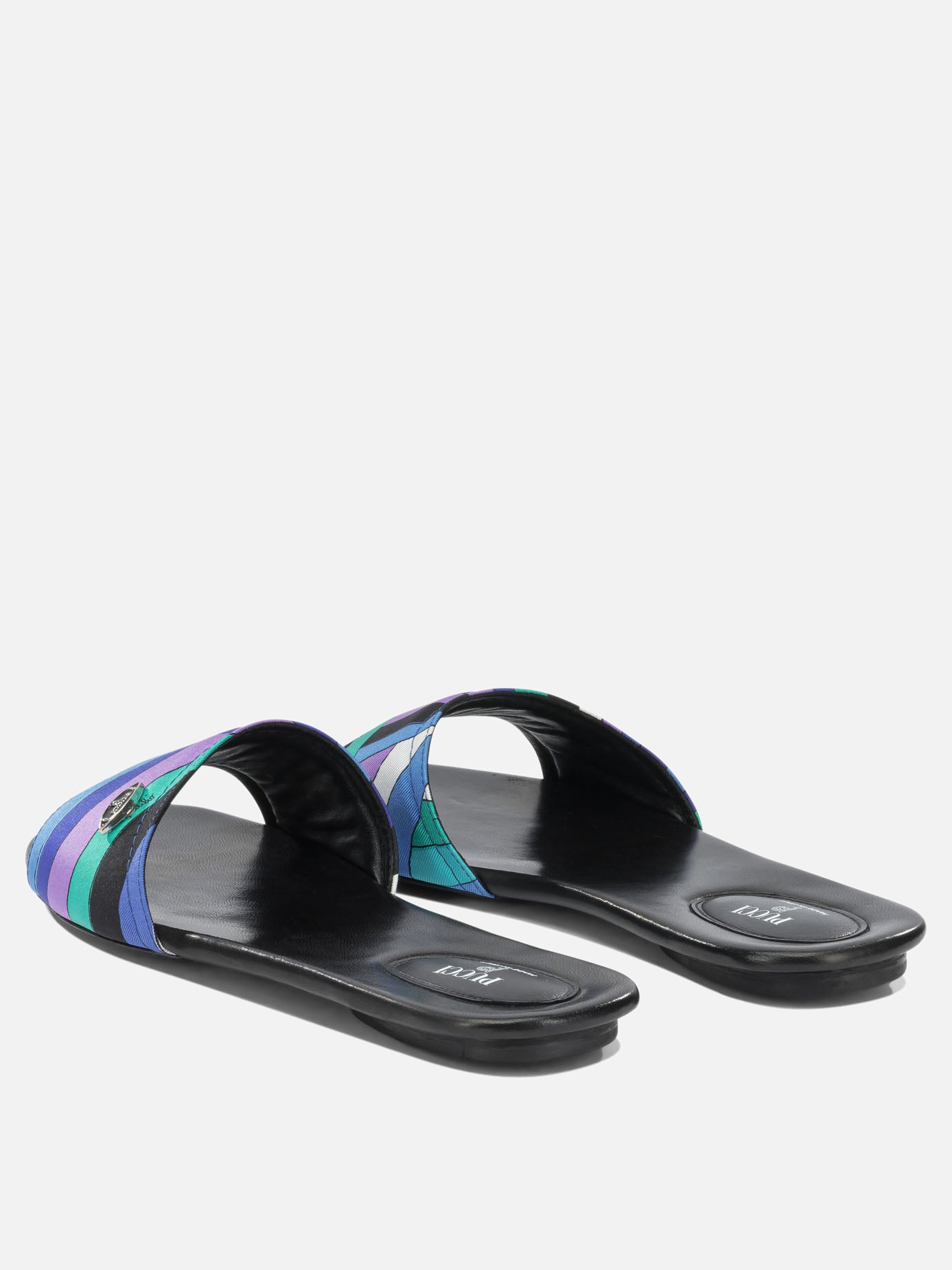 Slides 100% silk - 100% leather  Blue - Pucci Women | PDP | VIETTI Online Store | Zoom-Modal_4
