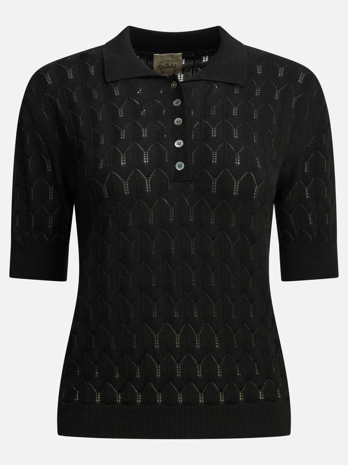 Polo shirts with buttons Solid colour  Black - Rakkì Women | PDP | VIETTI Online Store | thumbnail